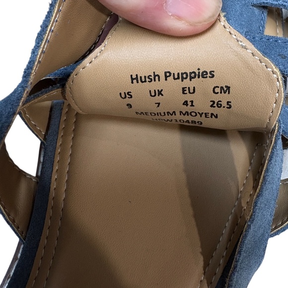 shoes 9M HUSH PUPPIES CHARDON blue fisherman suede sandal classic NWOT - Picture 11 of 14